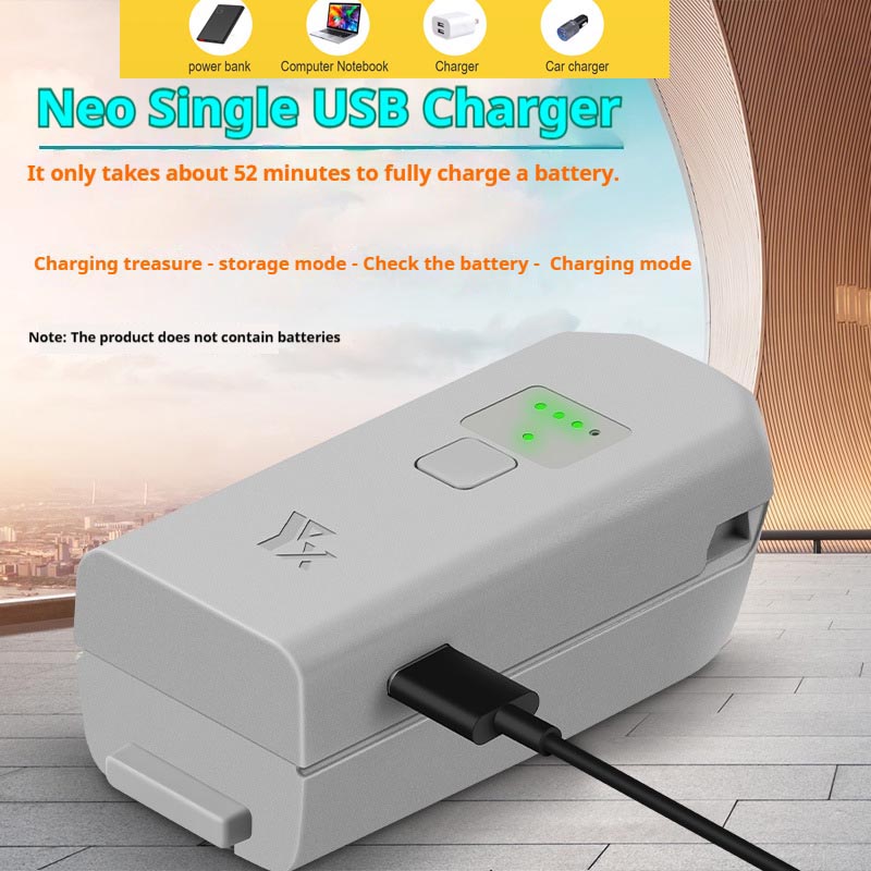 Drone Battery Balance Charger - Dji Neoドローン用双方向USBバッテリー充電器、急速充電、タイプCケーブル、アクセサリー