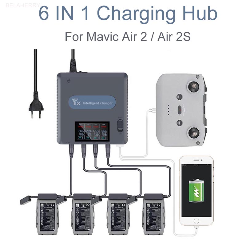 Drone Battery Smart - 6で1デジタルディスプレイ · バッテリ · チャージャdji mavic空気2