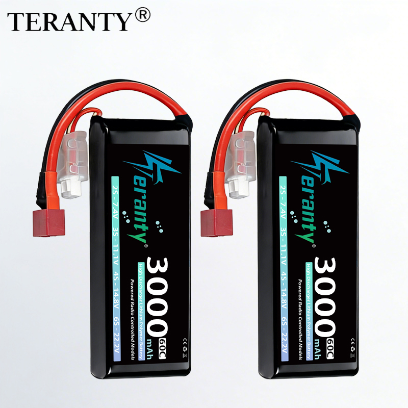 Drone Battery Connector - TERANTY 2S 3000mAhリポバッテリー 7.4V 60C 7.6V