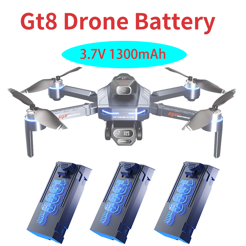 Drone Battery Li-Ion - オリジナル 3.7V 1300mAh GT8 ドローンバッテリースクリーン 4K