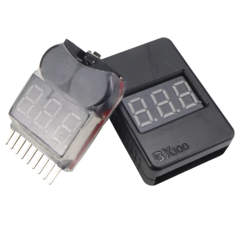 Drone Battery Voltage Checker - 1-8S リポバッテリー電圧テスター低電圧ブザーアラームバッテリー電圧チェッカー RC カードローンボート飛行機用デュアルスピーカー