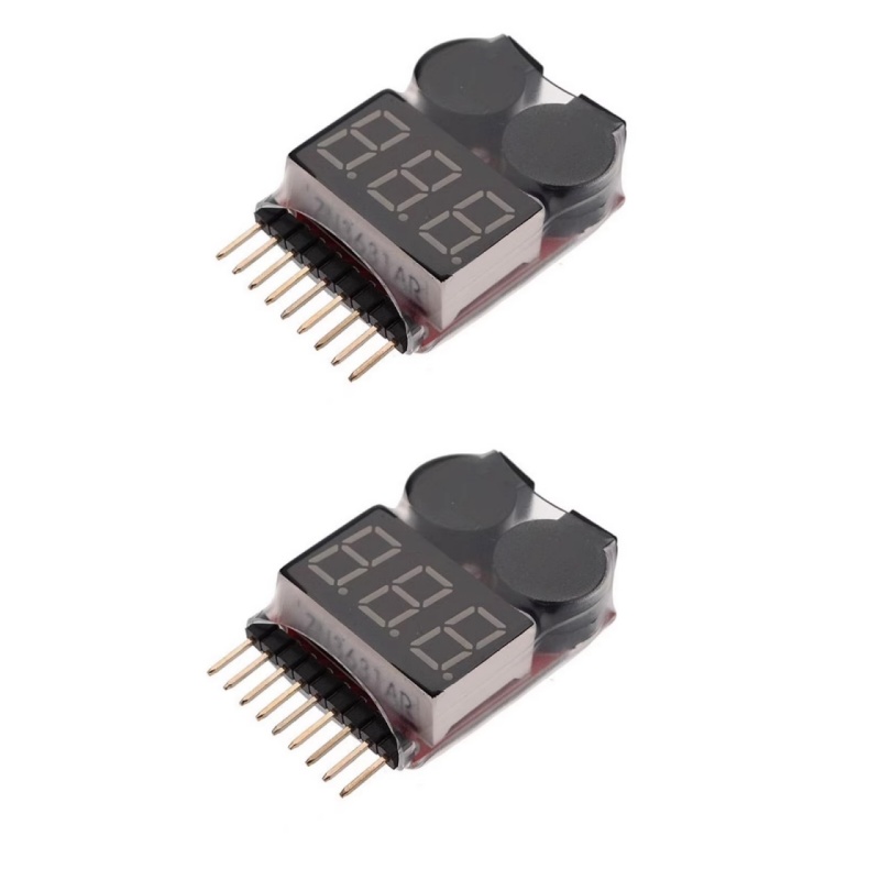 Drone Battery Voltage Checker - 2 個 1S-8S LiPo バッテリー電圧チェッカーテスター W