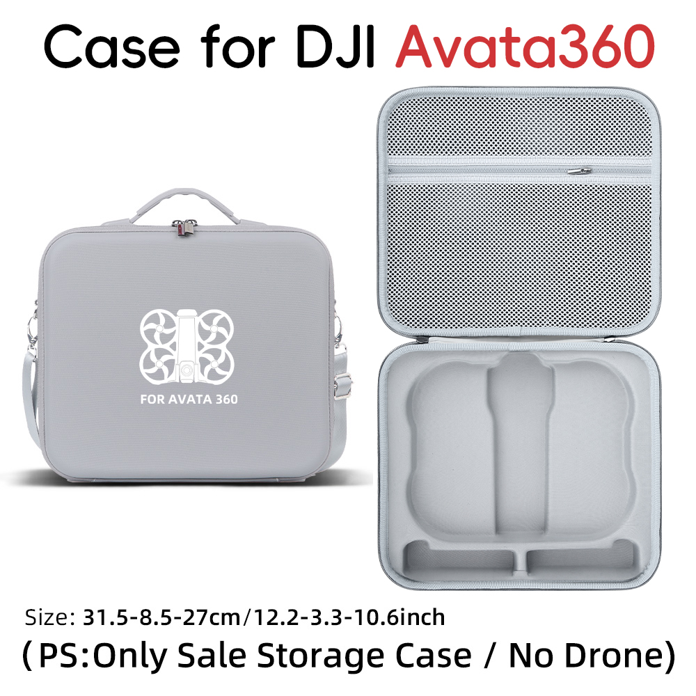 Drone Battery Strap - DJI Avata 360用ハードケース、滑り止めハンドル付き保護収納ボックス、調節可能なショルダーストラップ、ドローンバッテリー用メッシュポケット