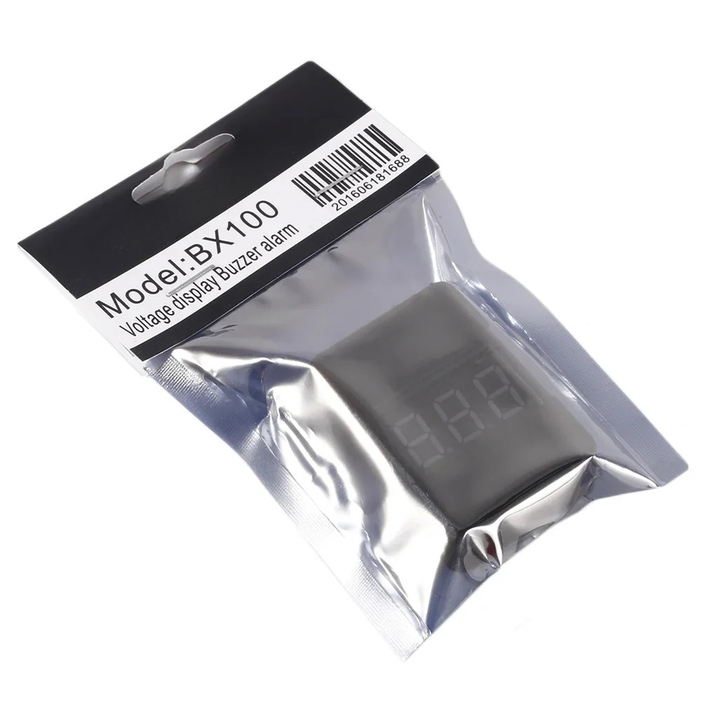 Drone Battery Alarm - BX100 1-8S リポバッテリー電圧テスター LCD ディスプレイ付き低電圧ブザーアラーム RC