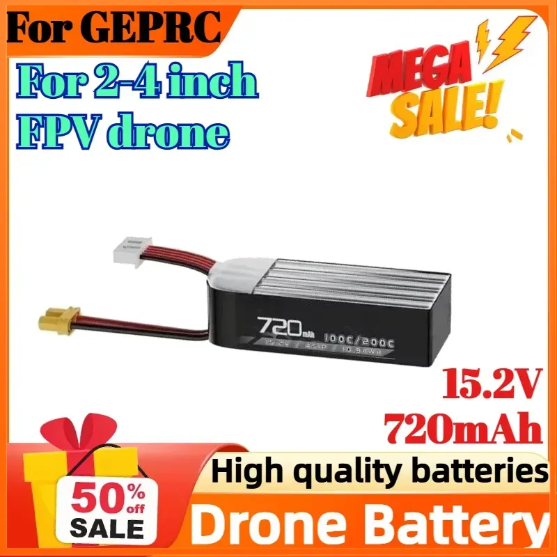Drone Battery High Voltage - 4S 15.2V 720mAh 100C バッテリー GEPRC