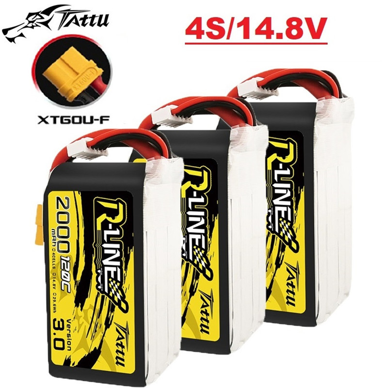 Drone Battery 4S - Tattu-rcヘリコプター、クワッドコプター、fpvレーシングドローン部品、ホット、R-LINE 3.0、120c、2000mah、14.8v、xt60、4sバッテリー用のクリップバッテリー