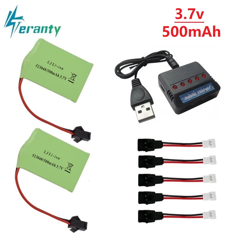 Drone Battery Li-Ion - 3.7V 500mAh 523048 リチウムイオンバッテリー + 充電器リモコン電動恐竜おもちゃ用バッテリー