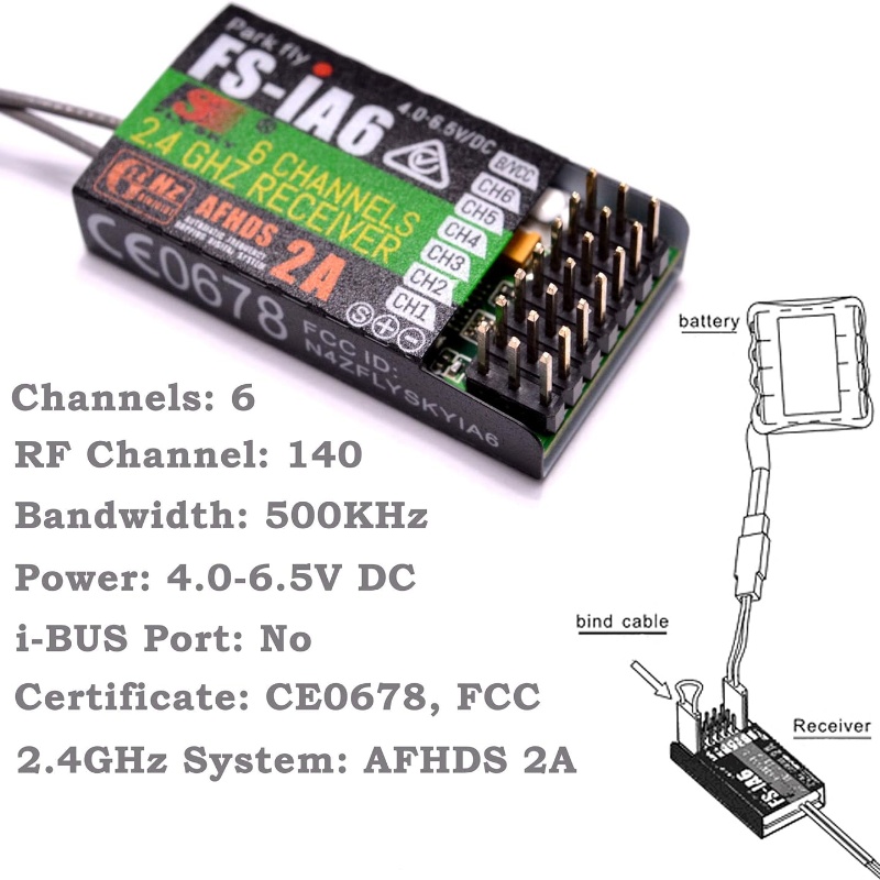 Flysky FS-IA6 レシーバー 6CH デュアルアン - Drone Battery Plate のレビューと価格
