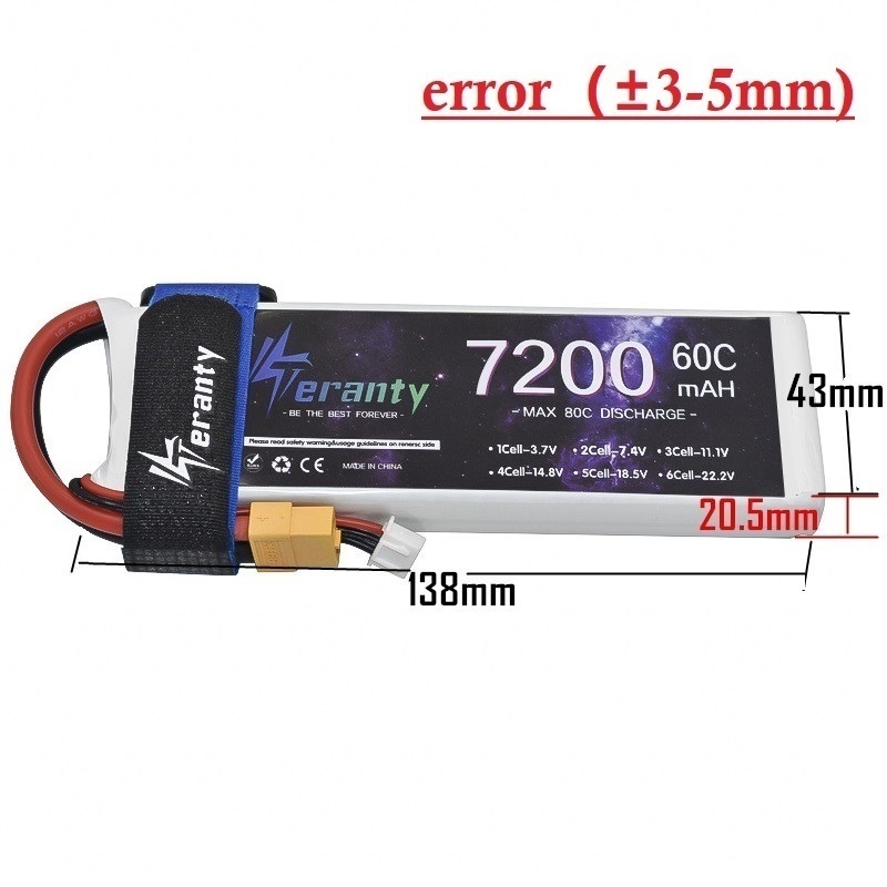 アップグレード 2S 7.4V 7200mAh 60C 6S - Drone Battery 6S のレビューと価格