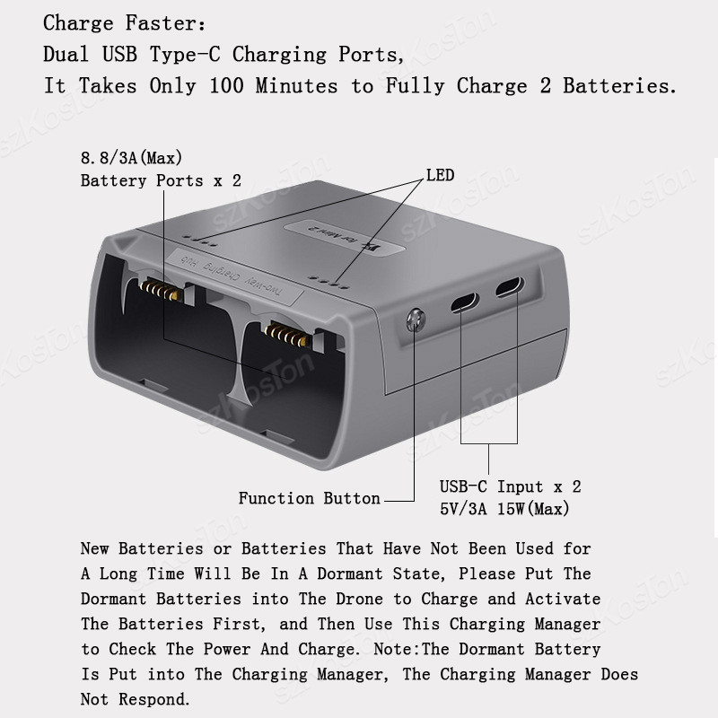 DJI Mini 4K/MINI 2/Mini 2 SE 充 - Drone Battery Smart のレビューと価格