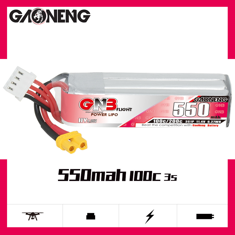 GNB HV 11.4V 550mAh 100C/200C  - Drone Battery Plate のレビューと価格
