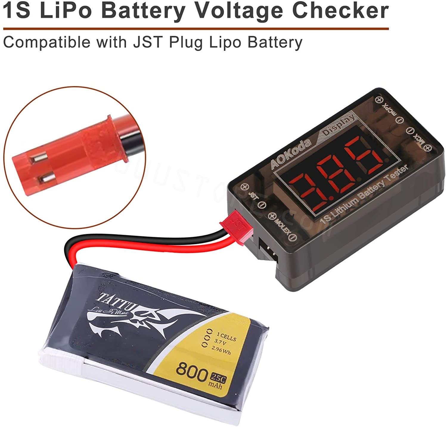 AOKoda AOK-041 1S LiPoバッテリー電圧チ - Drone Battery Voltage Checker のレビューと価格