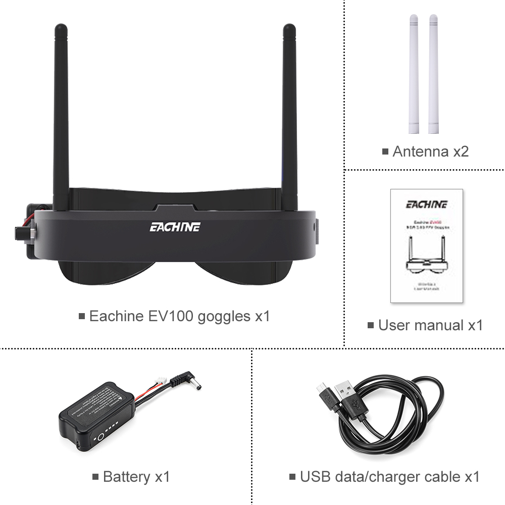 Eachine EV100 720*540 5.8 グラム  - Drone Battery Box のレビューと価格