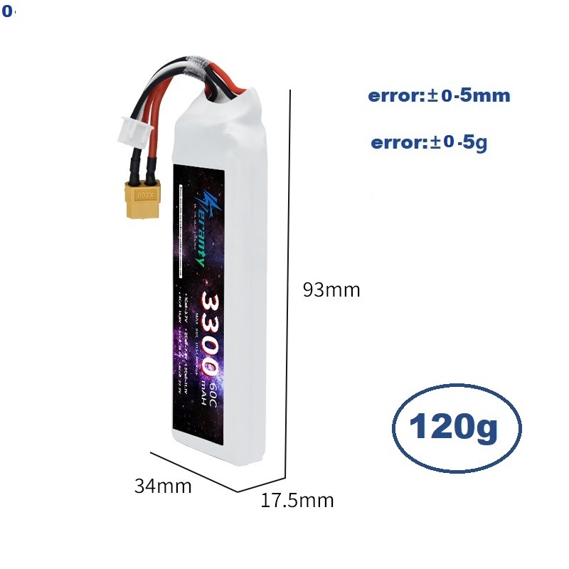 2S 7.4V リポバッテリー 3300mAh 60C 車  - Drone Battery Connector のレビューと価格