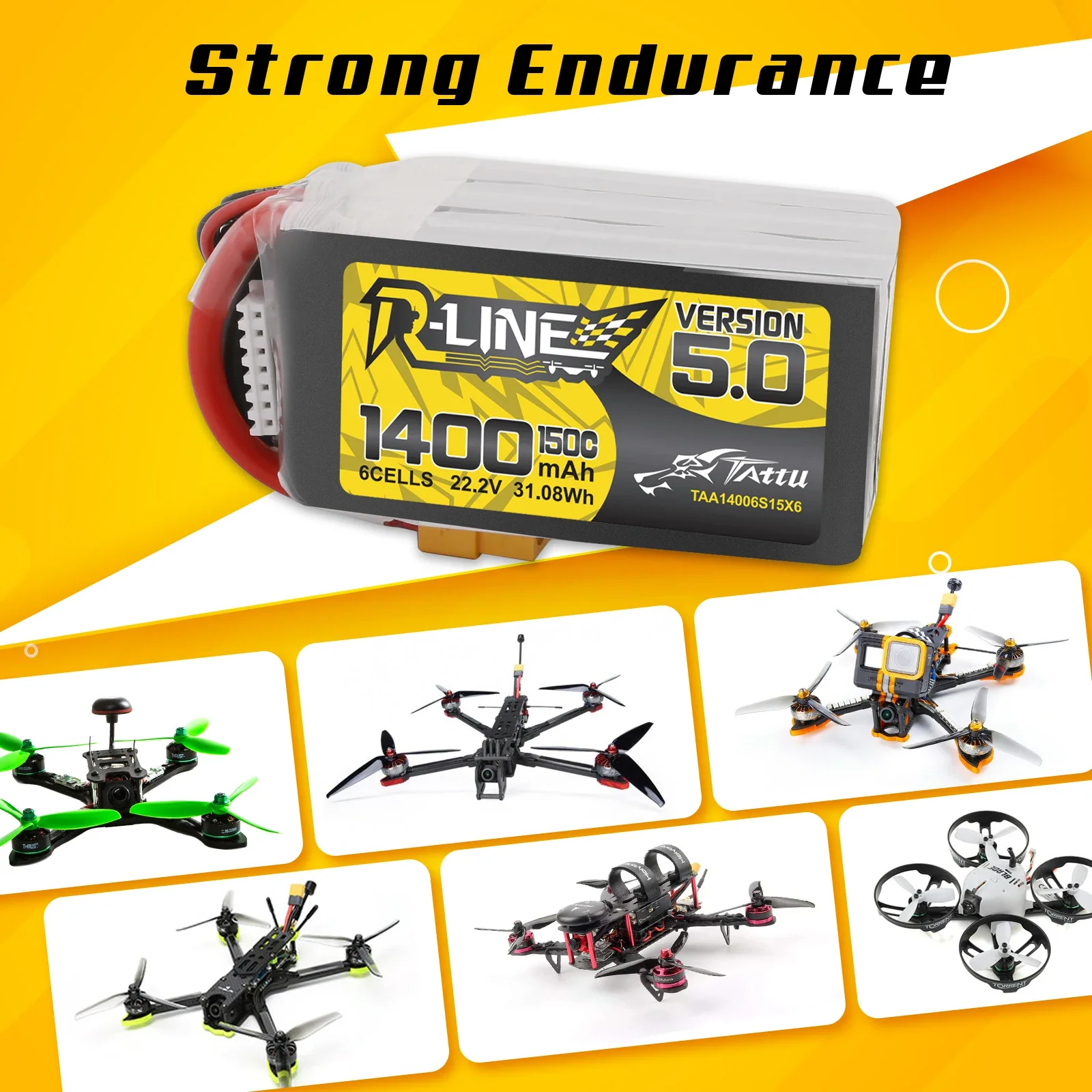 Tattu-r-line Lipoバッテリー,1200mah - Drone Battery 6S のレビューと価格