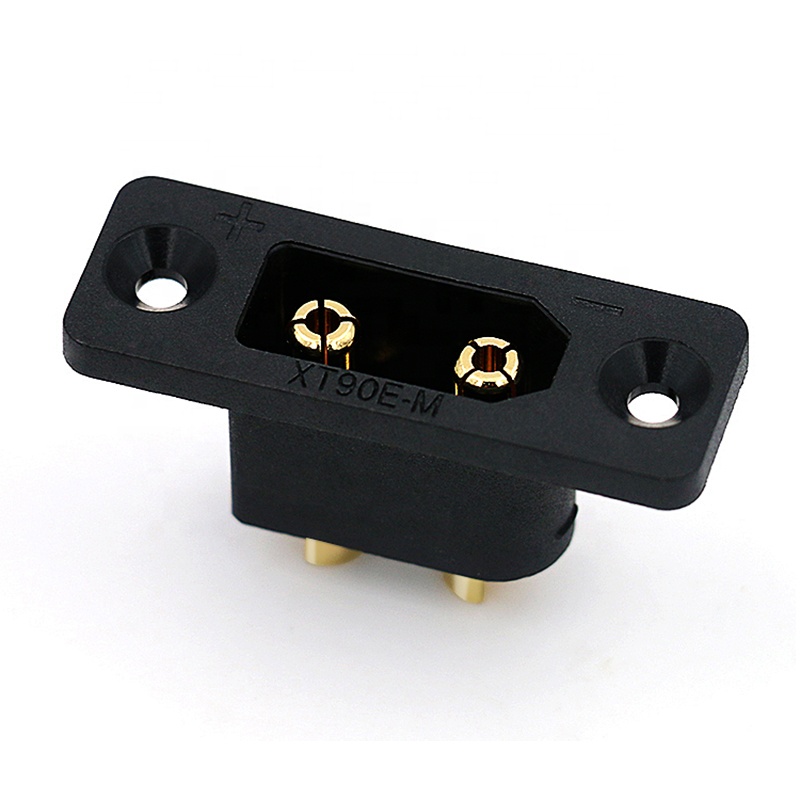 30PCSAmass ブラック XT90E-M パネルマウン - Drone Battery Connector のレビューと価格