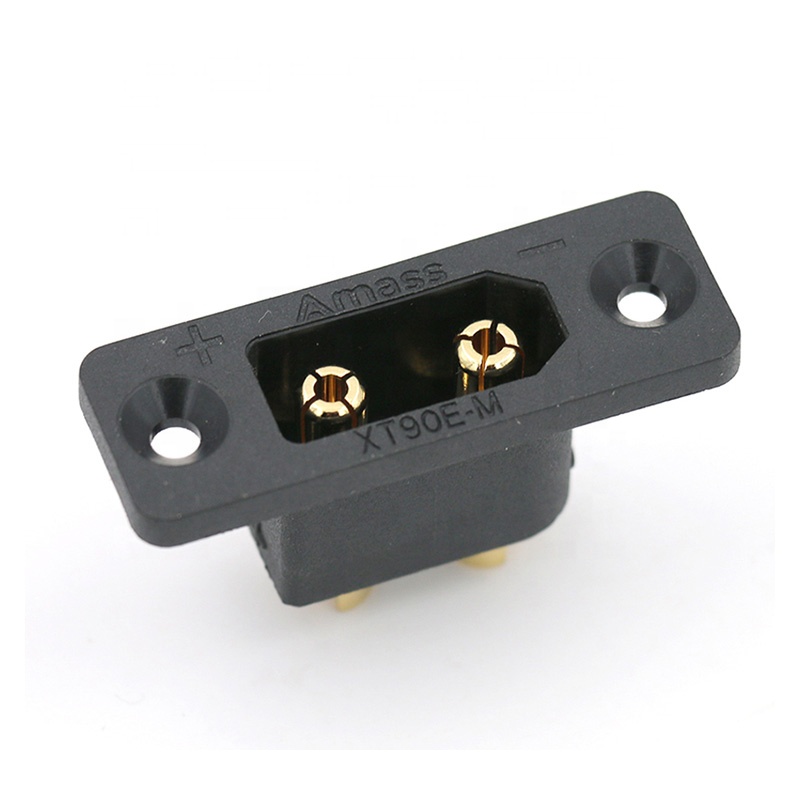 30PCSAmass ブラック XT90E-M パネルマウン - Drone Battery Connector のレビューと価格