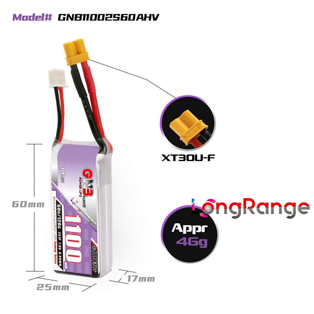 GNB 1100mAh 2S 3S 4S 6S 60C/12 - Drone Battery 4S のレビューと価格