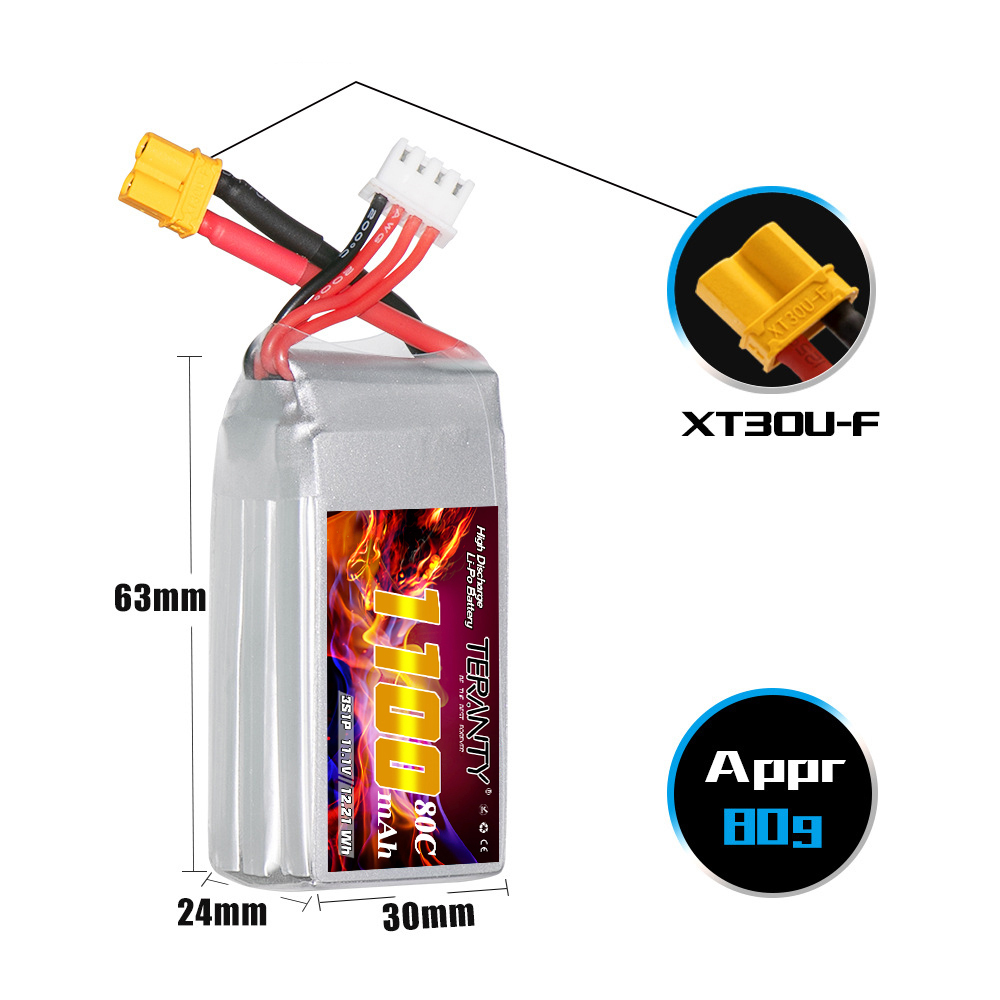 TERANTY 3S 11.1V 1100mAh 80C/1 - Drone Battery 3S のレビューと価格