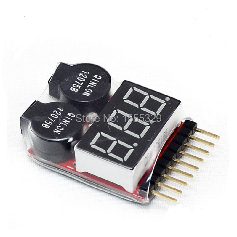 2 個 1S-8S LiPo バッテリー電圧チェッカーテスタ - Drone Battery Voltage Checker のレビューと価格
