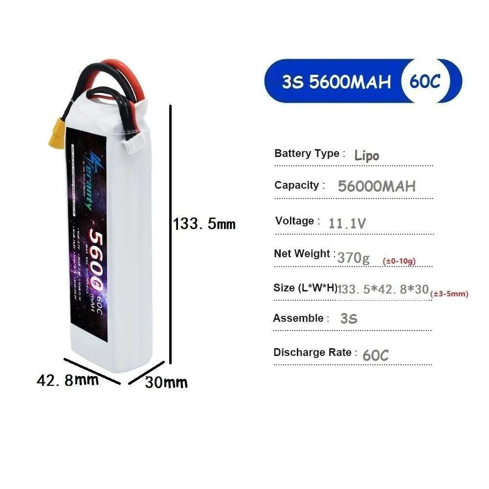 TERANTY 5600mAh 60C 2S 3S 4S 6 - Drone Battery 4S のレビューと価格