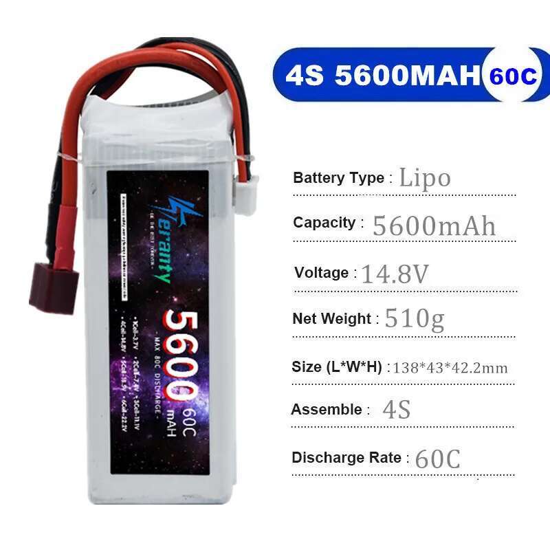 TERANTY 5600mAh 60C 2S 3S 4S 6 - Drone Battery 4S のレビューと価格