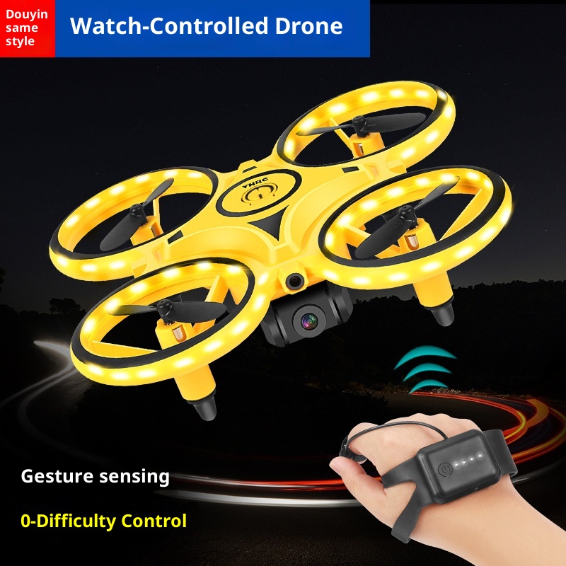 電動ジェスチャー制御ドローンおもちゃ、ライト付きスマートRC - Drone Battery Smart のレビューと価格