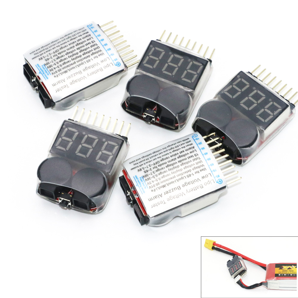 リポバッテリー電圧テスターボルトメーターモニターブザーアラー - Drone Battery Alarm のレビューと価格