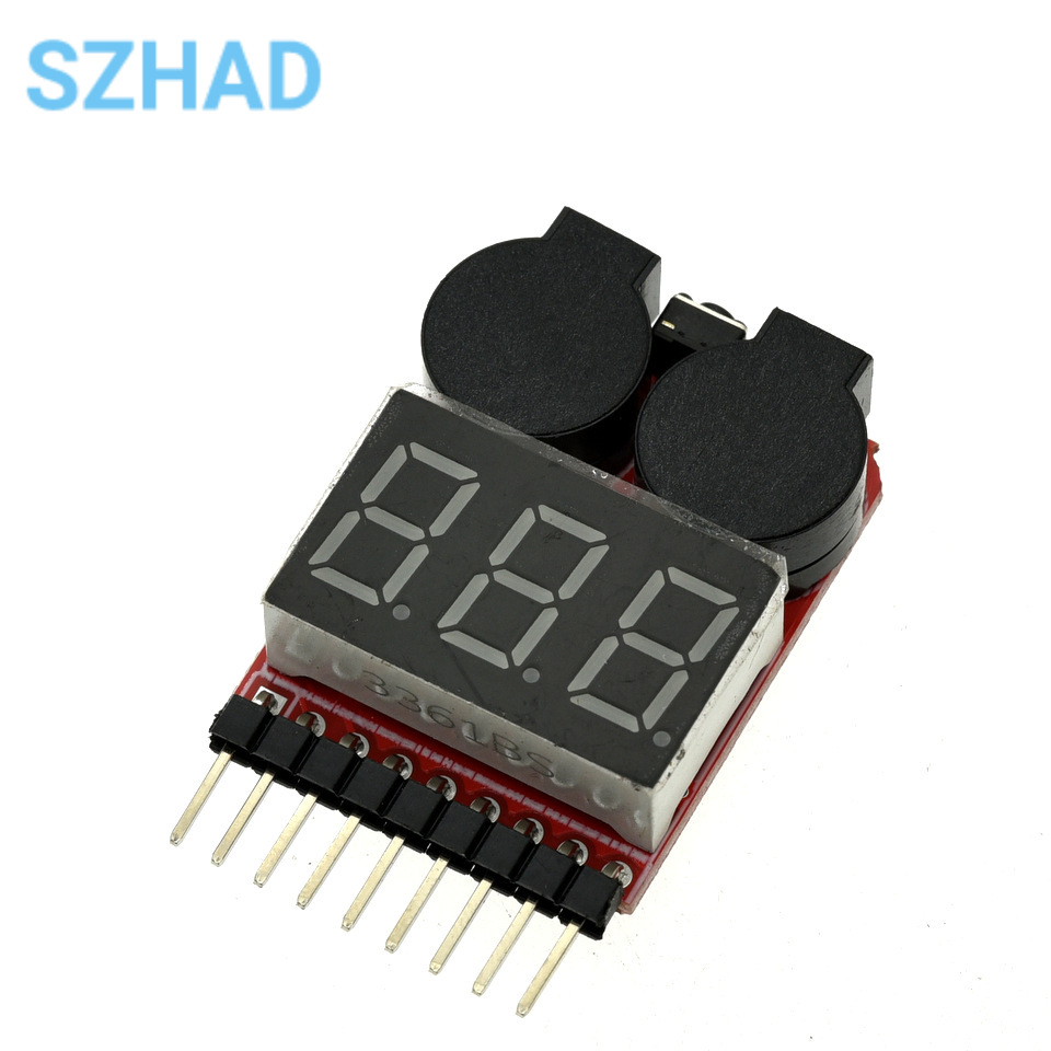 1-8S LiPo バッテリー電圧テスターチェッカー低電圧ブ - Drone Battery Voltage Checker のレビューと価格