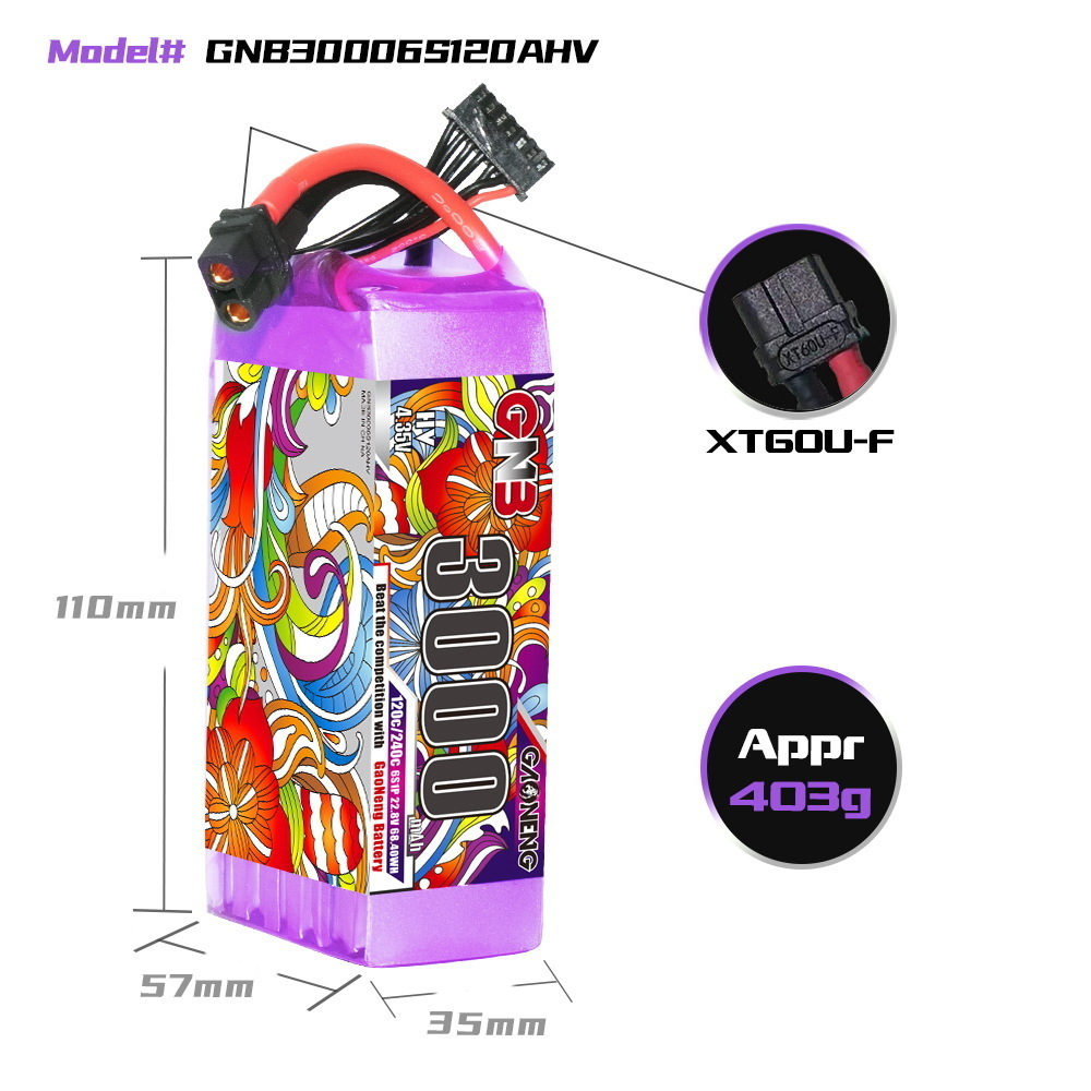 GNB リポバッテリー 6S 22.8V 3000mAh 5 - Drone Battery Connector のレビューと価格